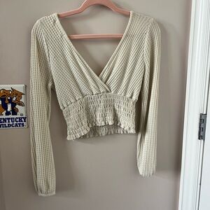 Altar’d State Cream Cropped Top Size XS